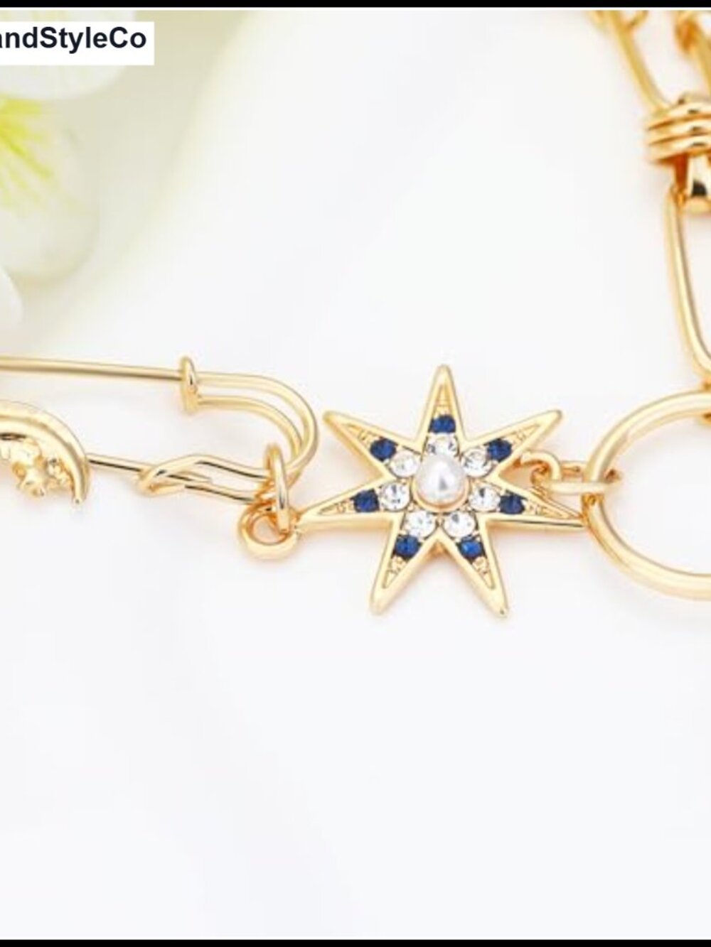 Gold Charm Necklace Evil Eye Coin Star Pendant - Picture 5 of 6